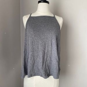 Grey Cotton Spaghetti Strap Halter Tank